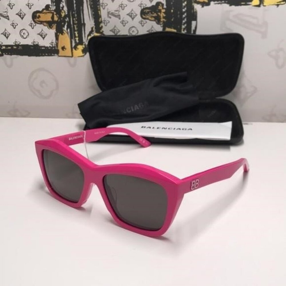 🕶️ New Authentic Balenciaga BB0216S 003 Fuchsia Sunglasses - Picture 3 of 11